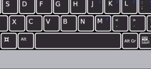 A vector image of a computer keyboard zoomed in to focus on the spacebar.