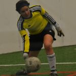 Dr. Davis playing keeper at indoor soccer, 2014