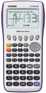 photo of a Casio fx-9750GII graphing calculator