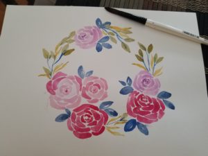Water color paintings of roses